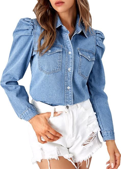 Verdusa Denim Button Down Shirt and Jeans Set